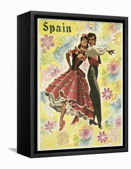 Spain and Flowers-null-Framed Premier Image Canvas