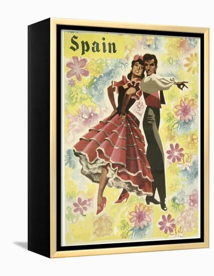 Spain and Flowers-null-Framed Premier Image Canvas