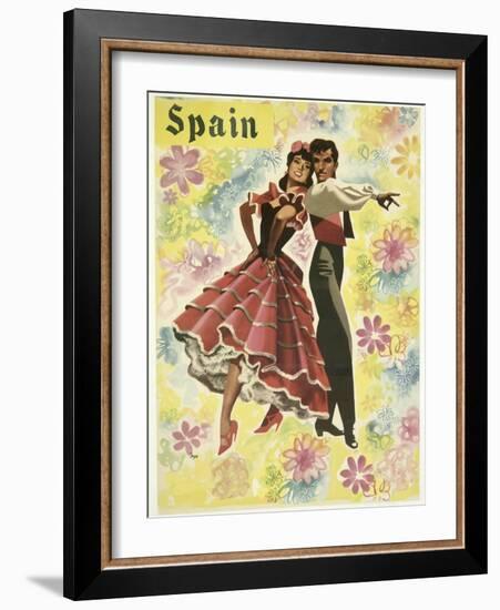 Spain and Flowers-null-Framed Giclee Print