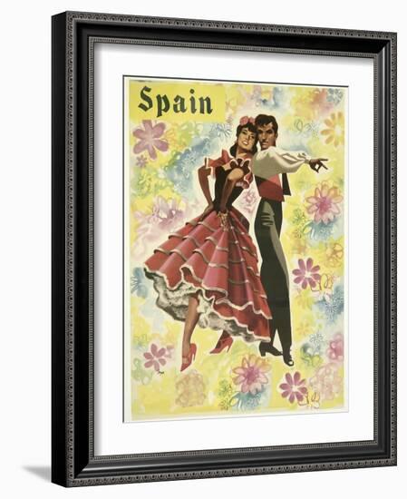 Spain and Flowers-null-Framed Giclee Print