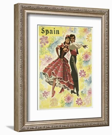 Spain and Flowers-null-Framed Giclee Print