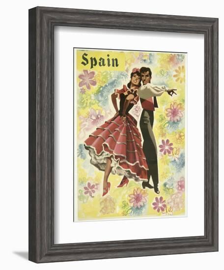 Spain and Flowers-null-Framed Giclee Print