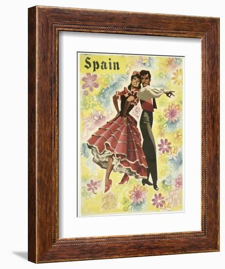 Spain and Flowers-null-Framed Giclee Print