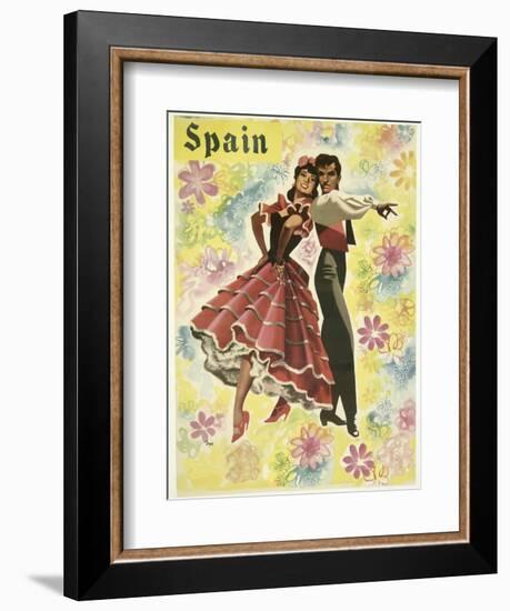 Spain and Flowers-null-Framed Giclee Print