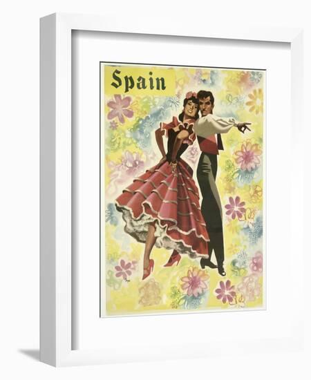 Spain and Flowers-null-Framed Giclee Print