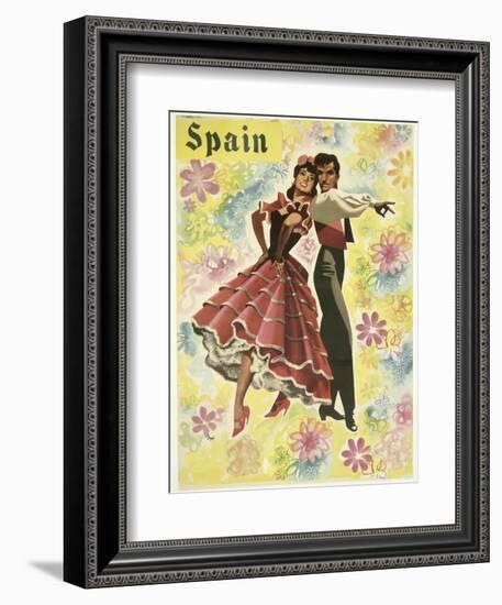 Spain and Flowers-null-Framed Giclee Print