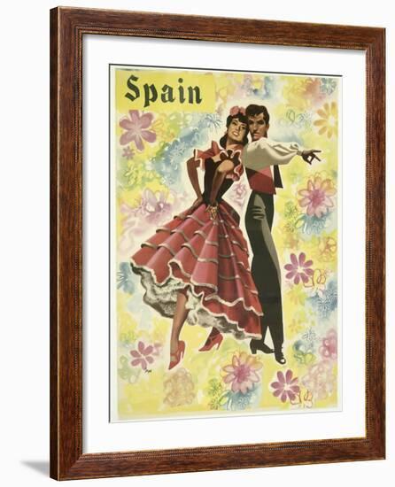 Spain and Flowers-null-Framed Giclee Print