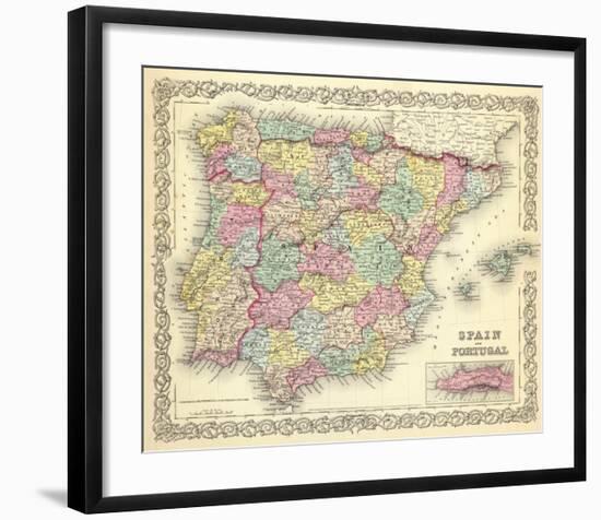 Spain and Portugal, c.1856-G^ W^ Colton-Framed Art Print