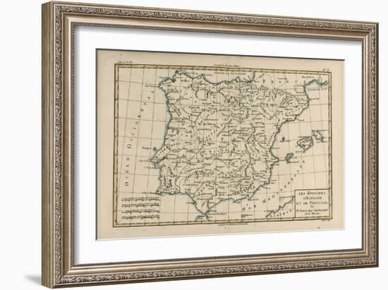 Spain and Portugal, from 'Atlas De Toutes Les Parties Connues Du Globe Terrestre' by Guillaume…-Charles Marie Rigobert Bonne-Framed Giclee Print