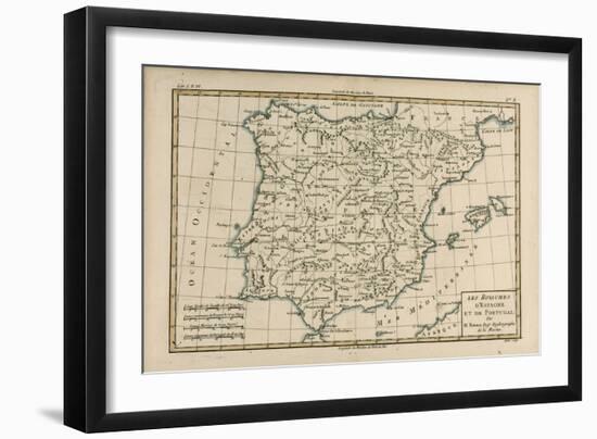 Spain and Portugal, from 'Atlas De Toutes Les Parties Connues Du Globe Terrestre' by Guillaume…-Charles Marie Rigobert Bonne-Framed Giclee Print