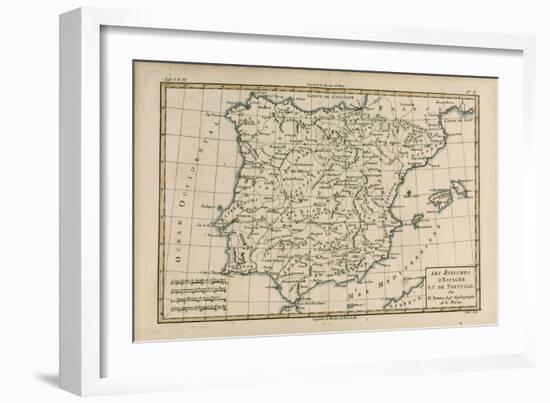 Spain and Portugal, from 'Atlas De Toutes Les Parties Connues Du Globe Terrestre' by Guillaume…-Charles Marie Rigobert Bonne-Framed Giclee Print