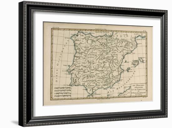 Spain and Portugal, from 'Atlas De Toutes Les Parties Connues Du Globe Terrestre' by Guillaume…-Charles Marie Rigobert Bonne-Framed Giclee Print