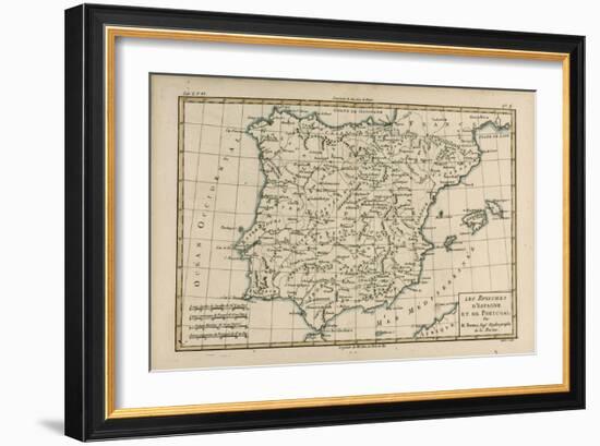 Spain and Portugal, from 'Atlas De Toutes Les Parties Connues Du Globe Terrestre' by Guillaume…-Charles Marie Rigobert Bonne-Framed Giclee Print