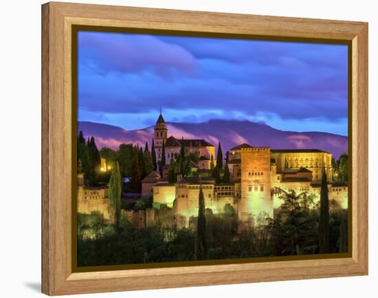 Spain, Andalucia, Granada Province, Granada, Alhambra from Sacromonte Hill-Alan Copson-Framed Premier Image Canvas