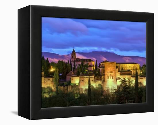 Spain, Andalucia, Granada Province, Granada, Alhambra from Sacromonte Hill-Alan Copson-Framed Premier Image Canvas