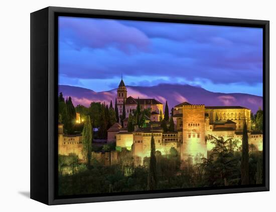 Spain, Andalucia, Granada Province, Granada, Alhambra from Sacromonte Hill-Alan Copson-Framed Premier Image Canvas