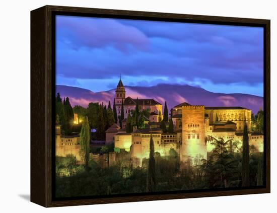 Spain, Andalucia, Granada Province, Granada, Alhambra from Sacromonte Hill-Alan Copson-Framed Premier Image Canvas