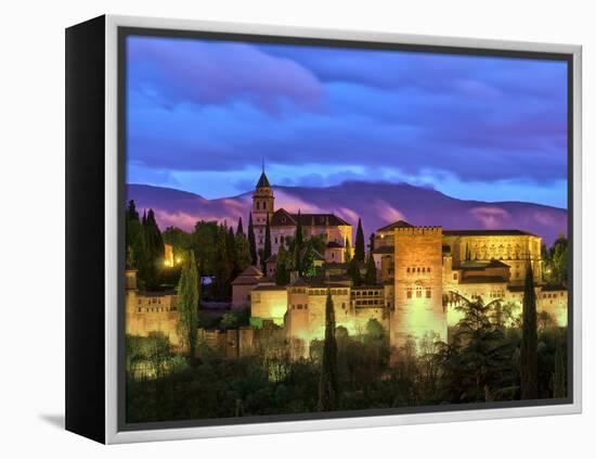 Spain, Andalucia, Granada Province, Granada, Alhambra from Sacromonte Hill-Alan Copson-Framed Premier Image Canvas