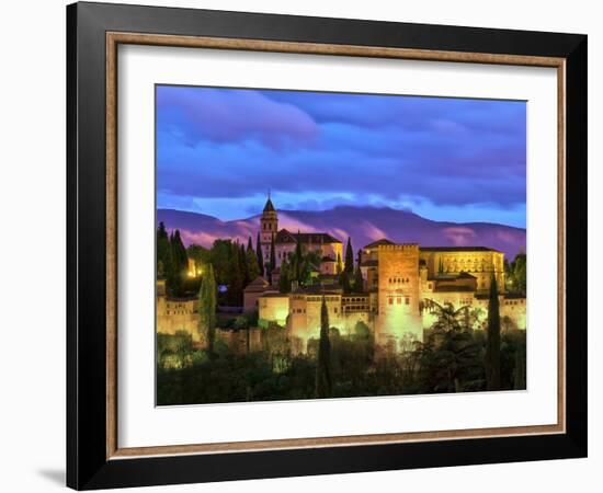 Spain, Andalucia, Granada Province, Granada, Alhambra from Sacromonte Hill-Alan Copson-Framed Photographic Print