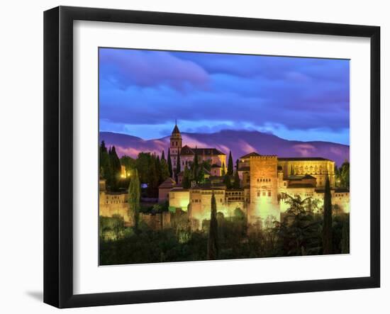 Spain, Andalucia, Granada Province, Granada, Alhambra from Sacromonte Hill-Alan Copson-Framed Photographic Print