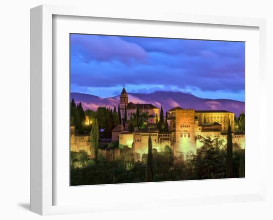Spain, Andalucia, Granada Province, Granada, Alhambra from Sacromonte Hill-Alan Copson-Framed Photographic Print