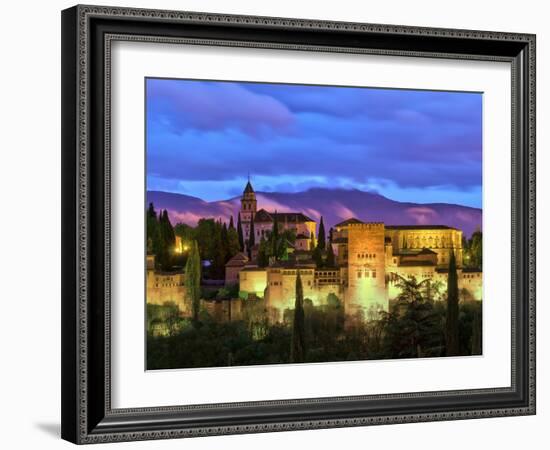 Spain, Andalucia, Granada Province, Granada, Alhambra from Sacromonte Hill-Alan Copson-Framed Photographic Print