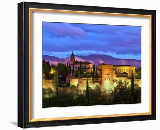 Spain, Andalucia, Granada Province, Granada, Alhambra from Sacromonte Hill-Alan Copson-Framed Photographic Print