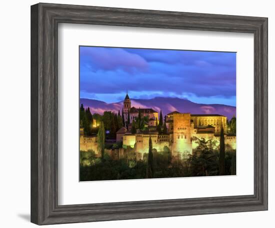 Spain, Andalucia, Granada Province, Granada, Alhambra from Sacromonte Hill-Alan Copson-Framed Photographic Print