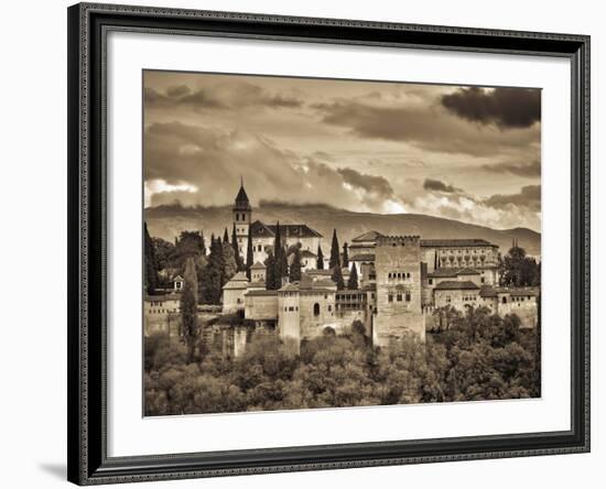 Spain, Andalucia, Granada Province, Granada, Alhambra Palace and Sierra Nevada Mountains-Alan Copson-Framed Photographic Print