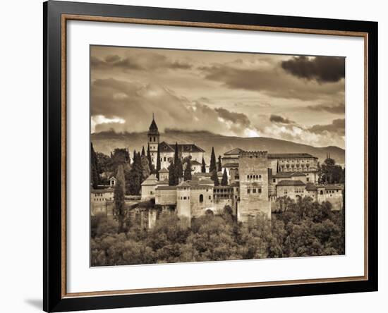 Spain, Andalucia, Granada Province, Granada, Alhambra Palace and Sierra Nevada Mountains-Alan Copson-Framed Photographic Print