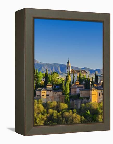 Spain, Andalucia, Granada Province, Granada, Alhambra Palace and Sierra Nevada Mountains-Alan Copson-Framed Premier Image Canvas