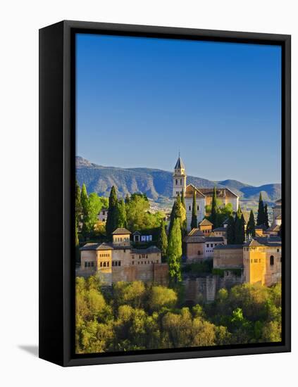 Spain, Andalucia, Granada Province, Granada, Alhambra Palace and Sierra Nevada Mountains-Alan Copson-Framed Premier Image Canvas