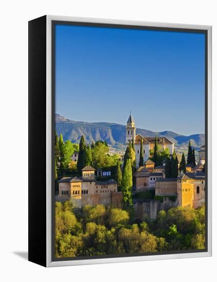 Spain, Andalucia, Granada Province, Granada, Alhambra Palace and Sierra Nevada Mountains-Alan Copson-Framed Premier Image Canvas