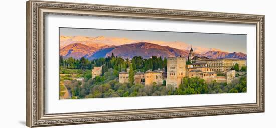 Spain, Andalucia, Granada Province, Granada, Alhambra Palace and Sierra Nevada Mountains-Alan Copson-Framed Photographic Print