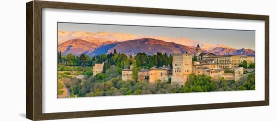 Spain, Andalucia, Granada Province, Granada, Alhambra Palace and Sierra Nevada Mountains-Alan Copson-Framed Photographic Print