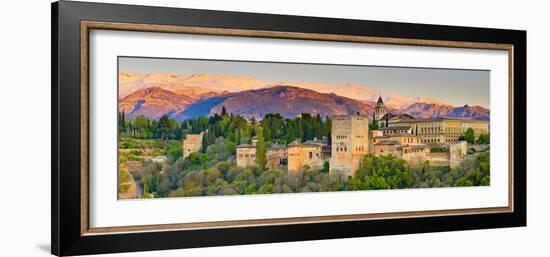 Spain, Andalucia, Granada Province, Granada, Alhambra Palace and Sierra Nevada Mountains-Alan Copson-Framed Photographic Print