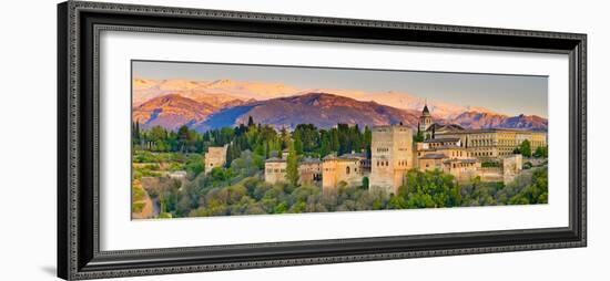 Spain, Andalucia, Granada Province, Granada, Alhambra Palace and Sierra Nevada Mountains-Alan Copson-Framed Photographic Print