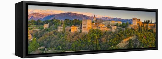 Spain, Andalucia, Granada Province, Granada, Alhambra Palace and Sierra Nevada Mountains-Alan Copson-Framed Premier Image Canvas