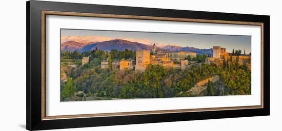 Spain, Andalucia, Granada Province, Granada, Alhambra Palace and Sierra Nevada Mountains-Alan Copson-Framed Photographic Print