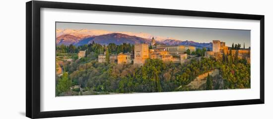 Spain, Andalucia, Granada Province, Granada, Alhambra Palace and Sierra Nevada Mountains-Alan Copson-Framed Photographic Print