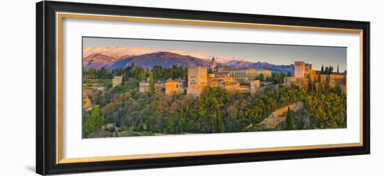 Spain, Andalucia, Granada Province, Granada, Alhambra Palace and Sierra Nevada Mountains-Alan Copson-Framed Photographic Print