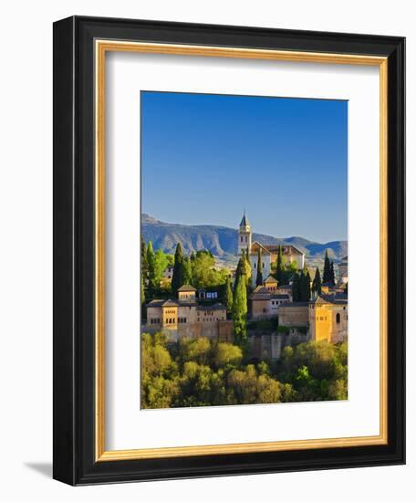 Spain, Andalucia, Granada Province, Granada, Alhambra Palace and Sierra Nevada Mountains-Alan Copson-Framed Photographic Print