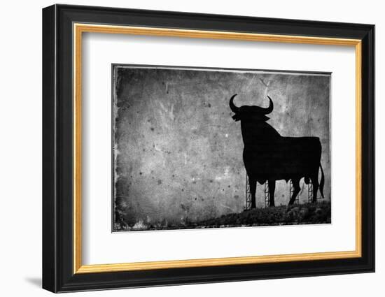 Spain, Andalucia, Jerez De la Frontera, El Cuadrejon, An Osborne Bull or Toro De Osborne-Alan Copson-Framed Photographic Print