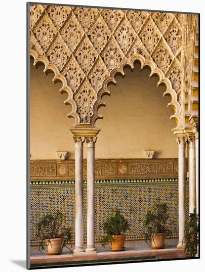 Spain, Andalucia Region, Seville Province, Seville, the Alcazar, Moorish Arches-Walter Bibikow-Mounted Photographic Print