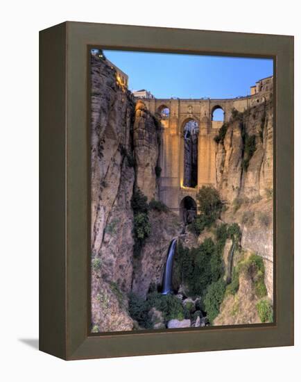 Spain, Andalucia, Ronda, Ronda Village and Ponte Nuovo Bridge-Michele Falzone-Framed Premier Image Canvas