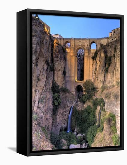 Spain, Andalucia, Ronda, Ronda Village and Ponte Nuovo Bridge-Michele Falzone-Framed Premier Image Canvas