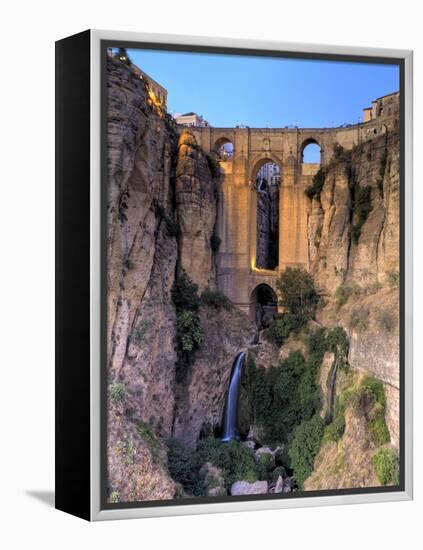 Spain, Andalucia, Ronda, Ronda Village and Ponte Nuovo Bridge-Michele Falzone-Framed Premier Image Canvas