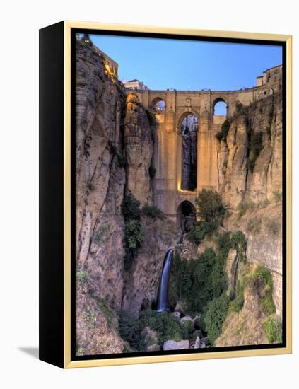 Spain, Andalucia, Ronda, Ronda Village and Ponte Nuovo Bridge-Michele Falzone-Framed Premier Image Canvas
