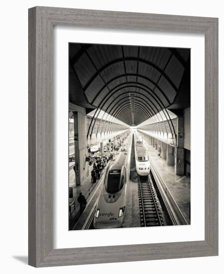 Spain, Andalucia, Seville Province, Santa Justa Train Station, Alta Velocidad Espanola Trains-Alan Copson-Framed Photographic Print