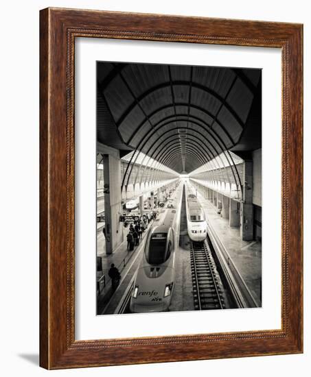 Spain, Andalucia, Seville Province, Santa Justa Train Station, Alta Velocidad Espanola Trains-Alan Copson-Framed Photographic Print